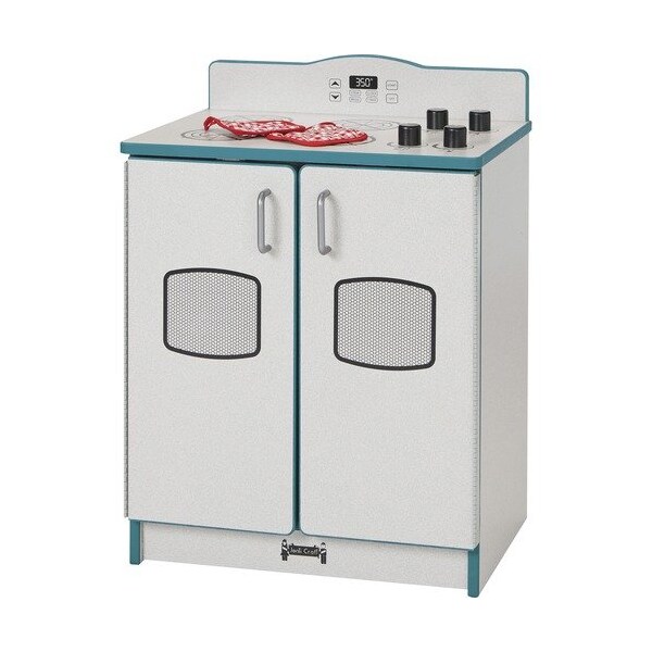 Jonti-Craft Play Kitchen Stove, Teal Edge, 20inWx15inDx27inH, Gray JNT2409JCWW005 - main